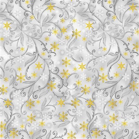 TT Silver & Gold Leafy Vines & Snowflakes 